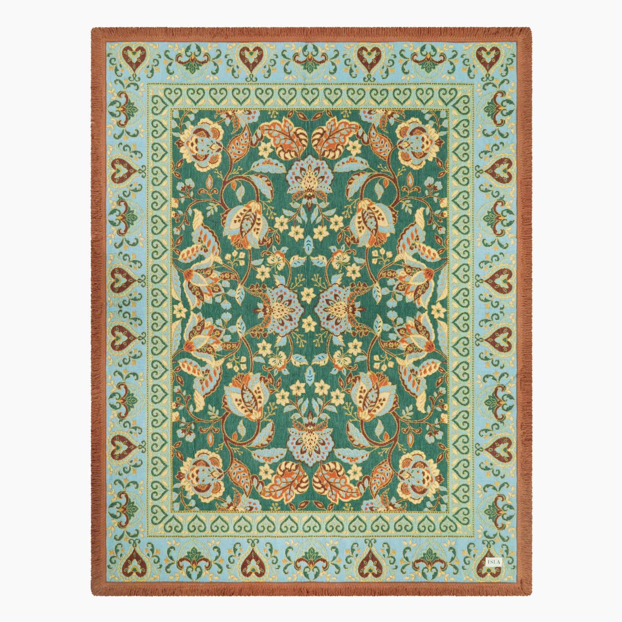 Jade Green Boho Picnic Rug