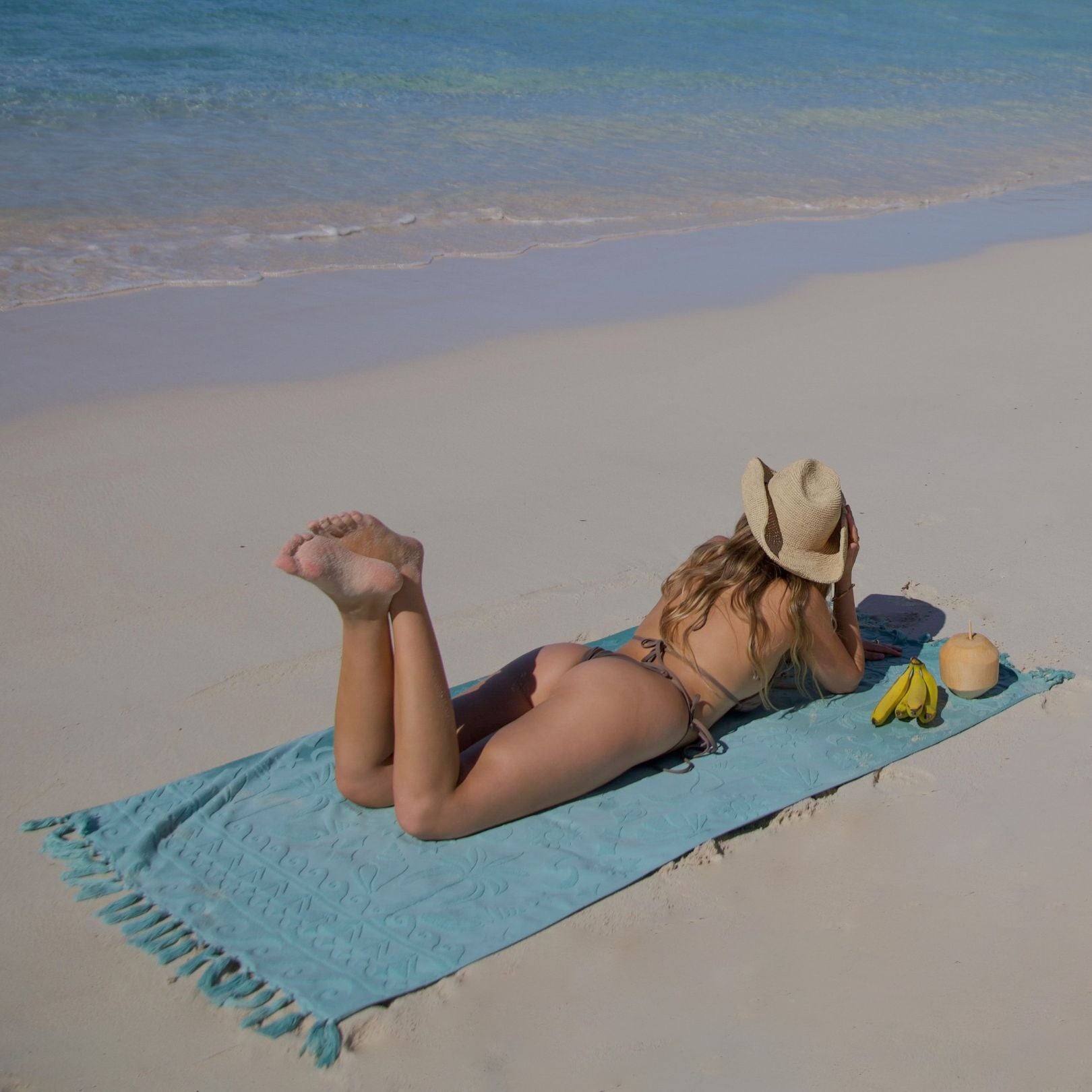Solstice Aqua Beach Towel