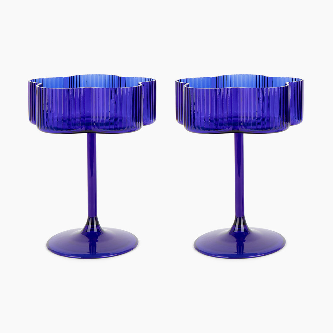 Bloom Cocktail Glass Set Of Two - Azure