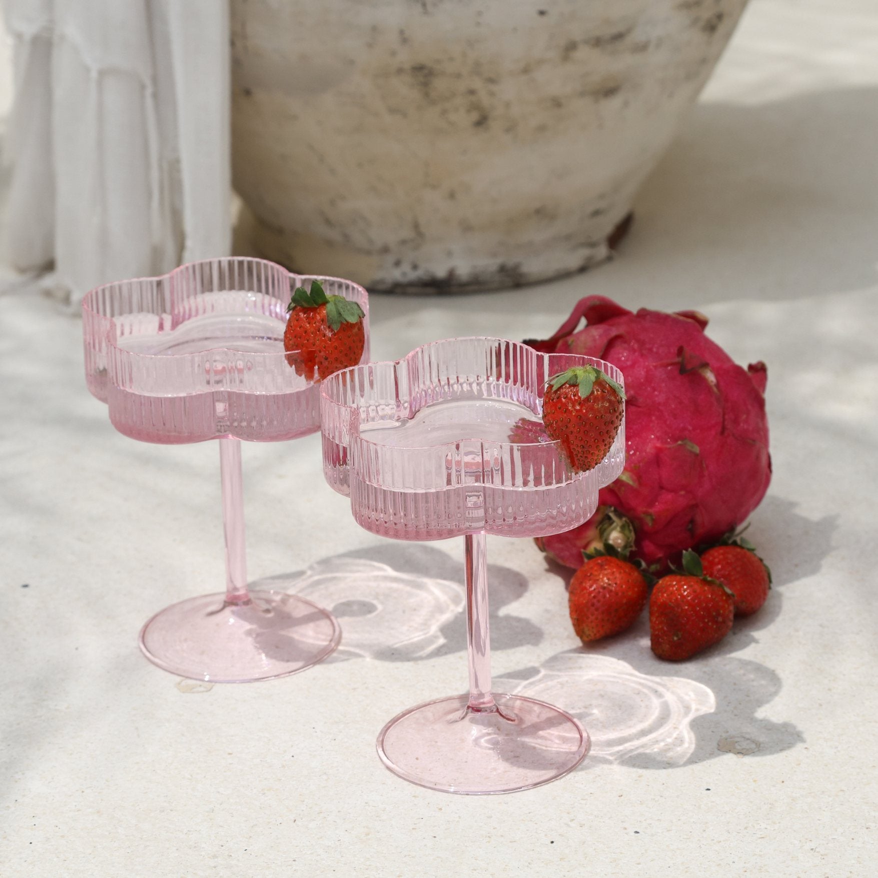 bloom cocktail glass pink
