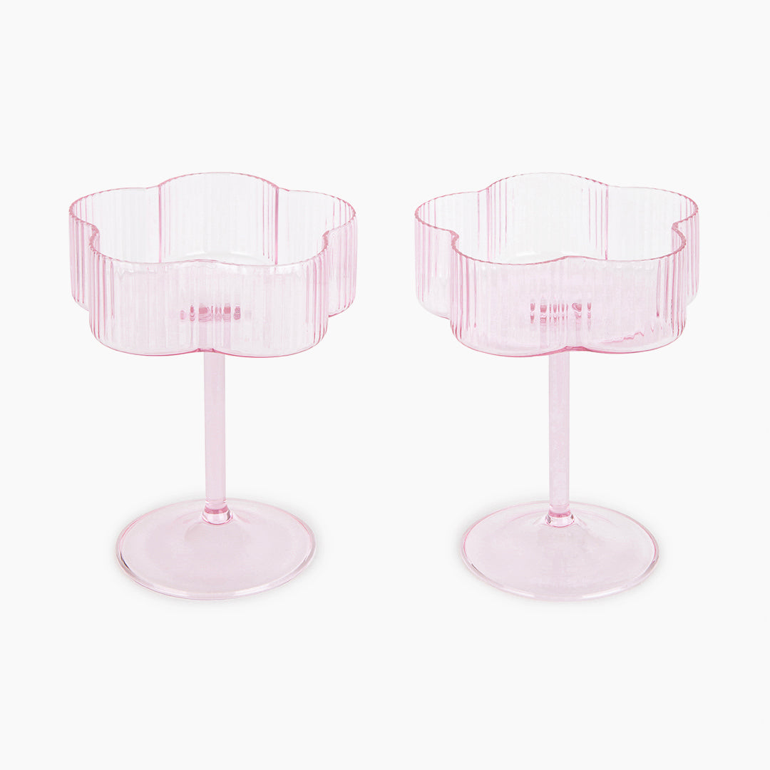 Bloom Cocktail Glass Set Of Two - Pink