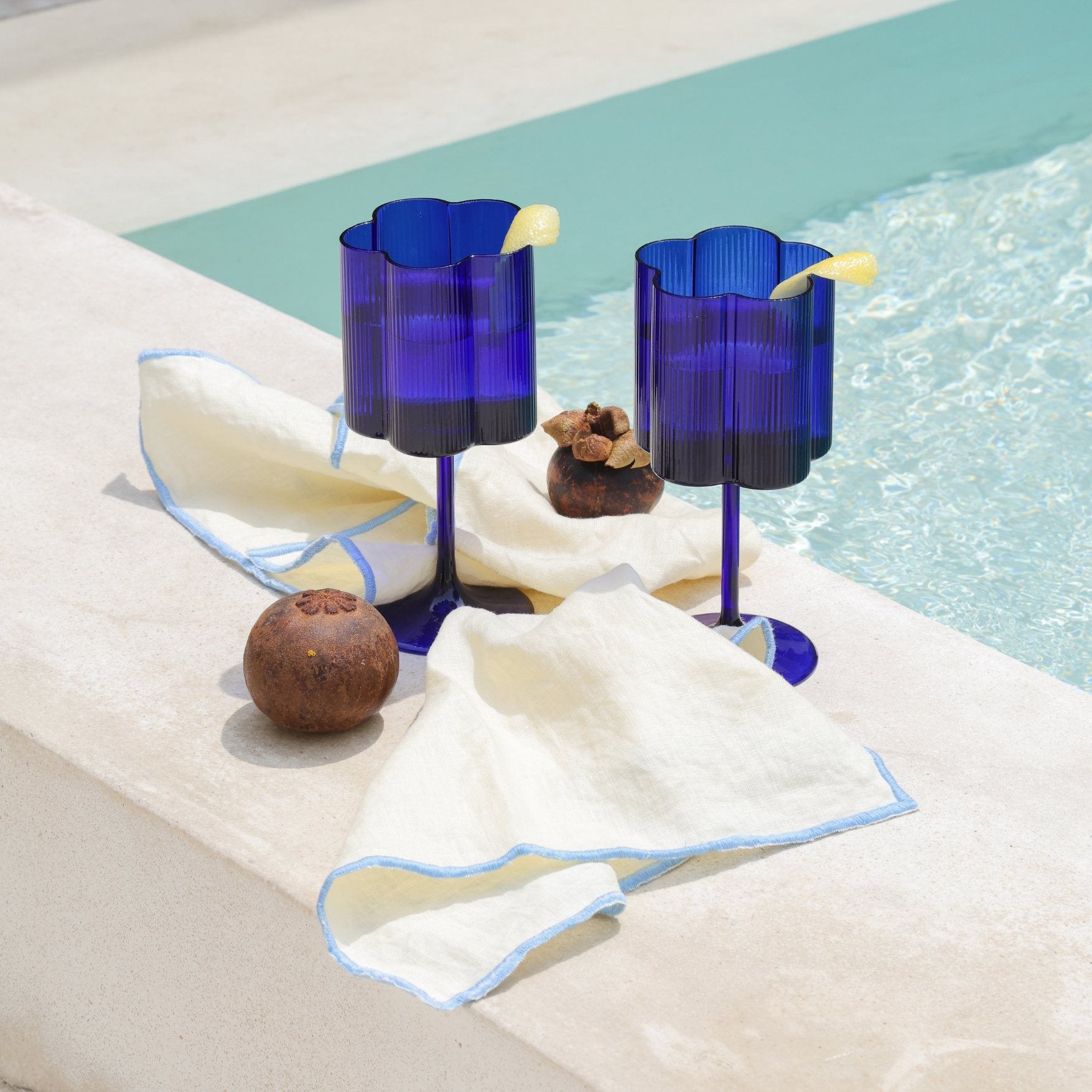 Bloom Wine Glass Set Of Two - Azure
