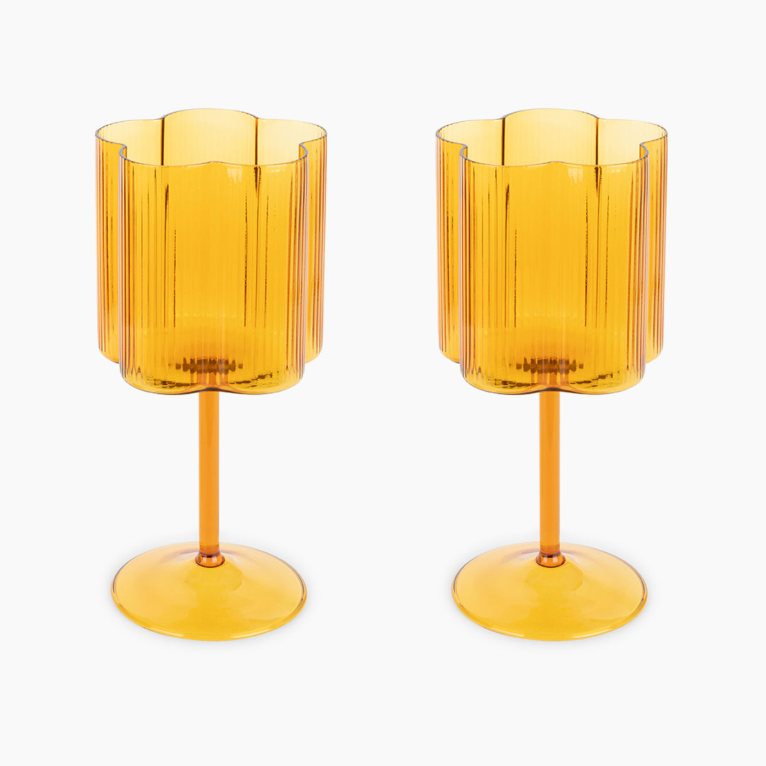 Bloom Wine Glass Set Of Two - Marigold