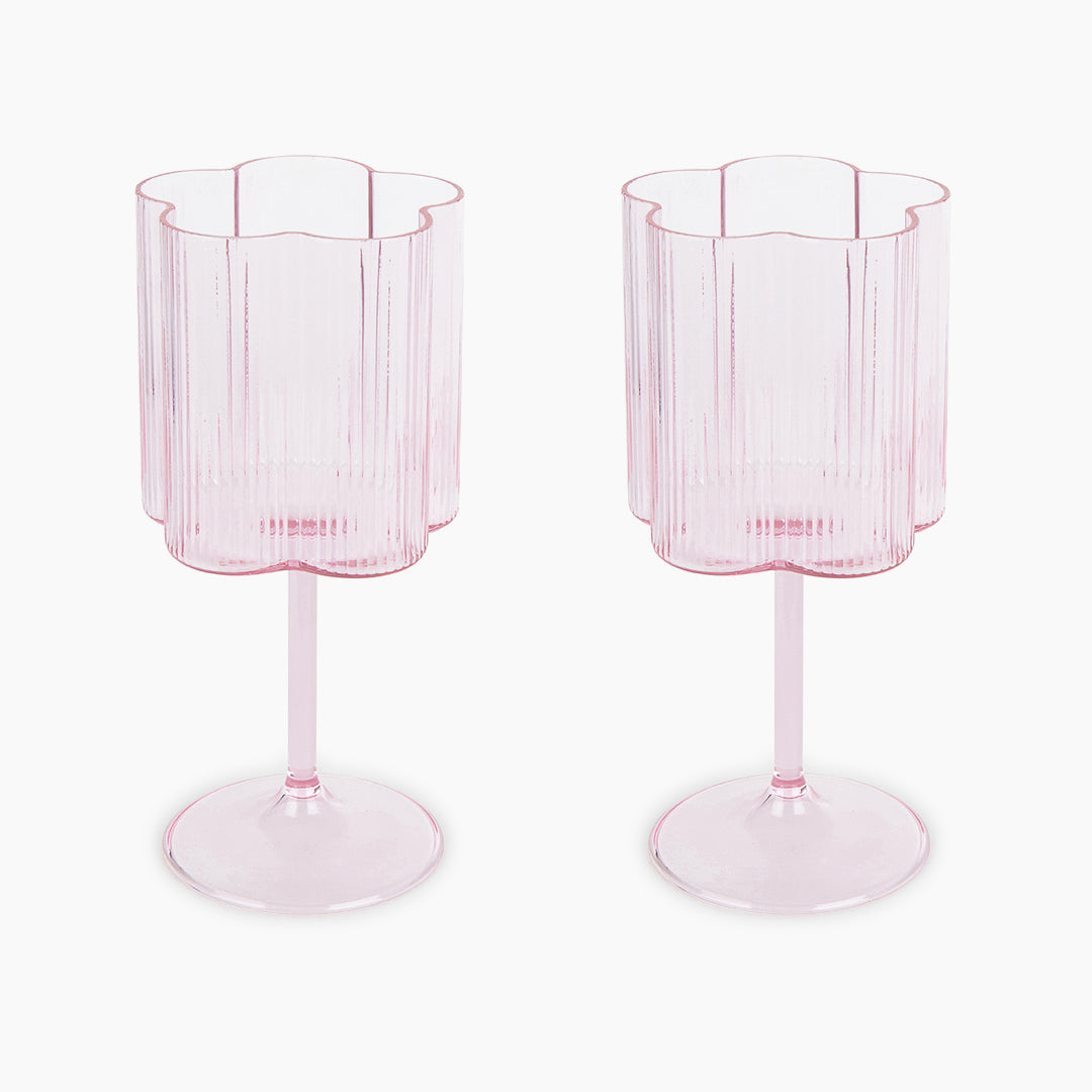 Bloom Wine Glass Set Of Two - Pink