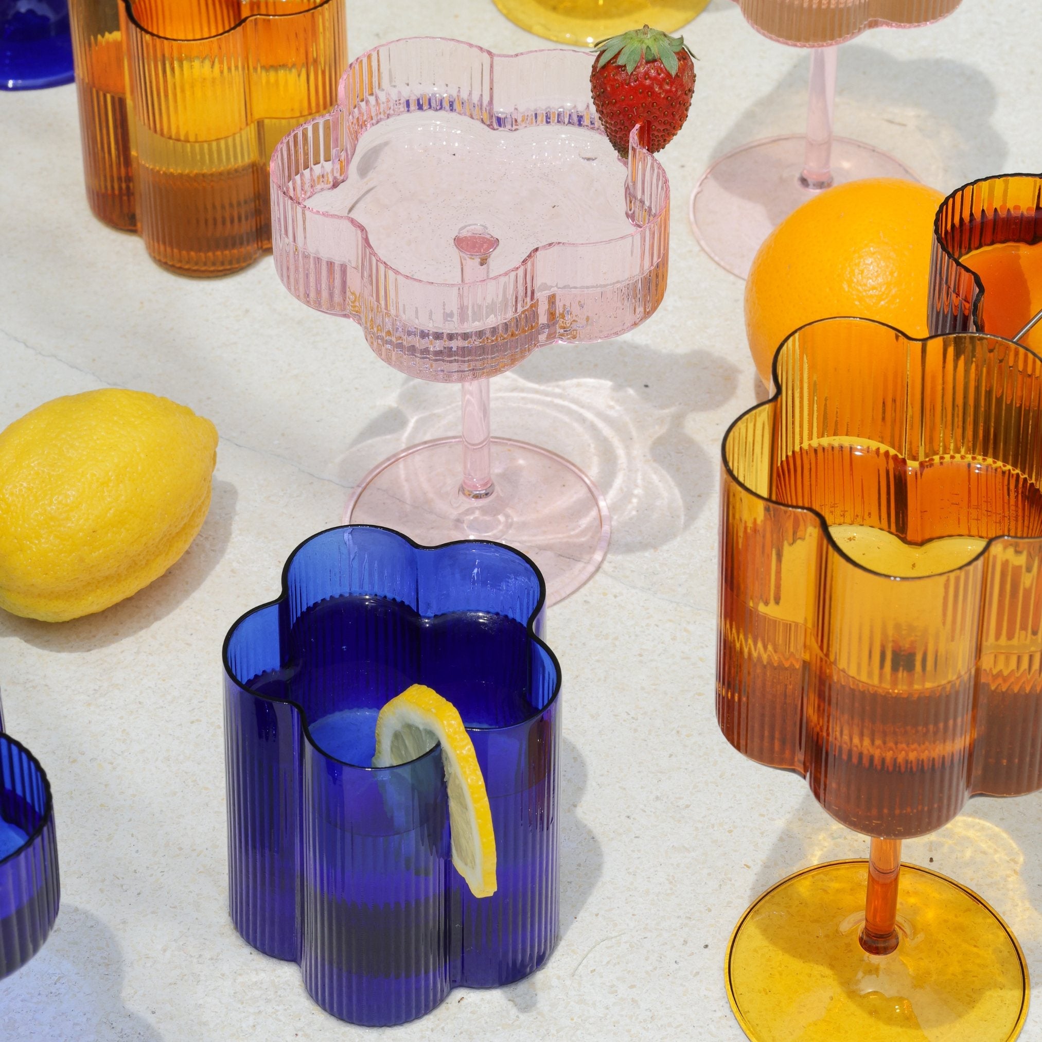 Bloom Tumbler Set Of Two - Azure