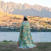 Jade Green Boho Picnic Rug