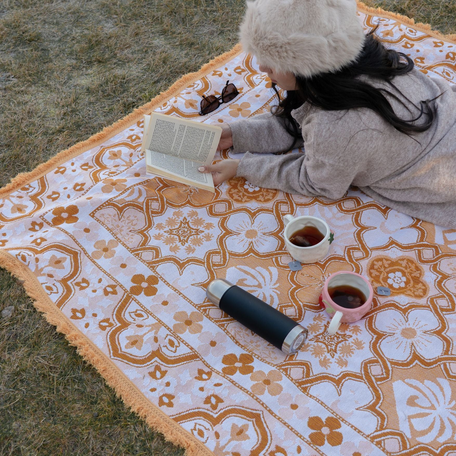Ochre Woven Picnic Rug