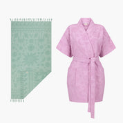 Solstice Lilac Robe & Aqua Towel Bundle